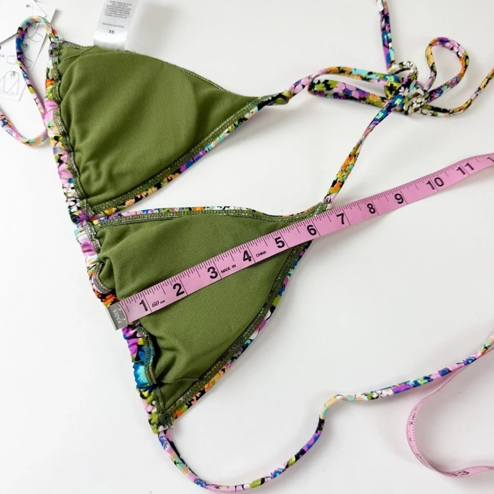 Salt + Cove Bikini Top Juniors Size XS Little Floral Triangle Swim Tie Back NWT